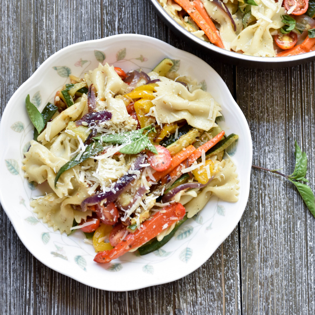 Pasta Primavera With Roasted Vegetables - Zesty South Indian Kitchen